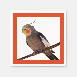 Cockatiel Graue und gelbe Vogelfotografie Serviette