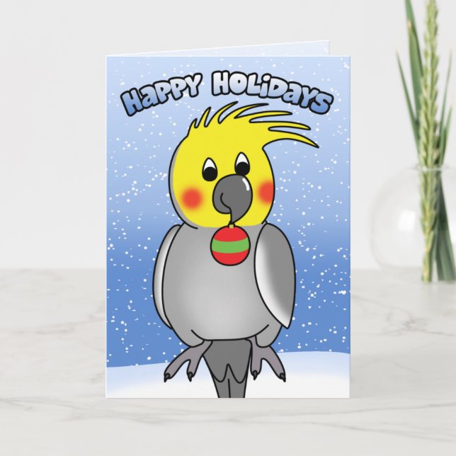 Cockatiel Joyeux Noël Carte (Devant)