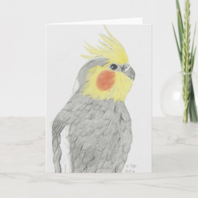 Cockatiel-Kunst-Gruß-Karte Karte (Vorderseite)