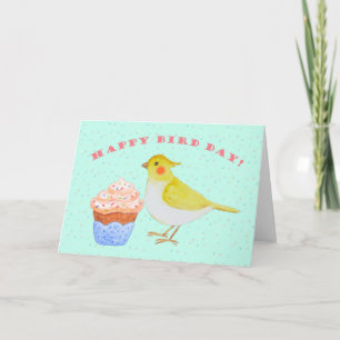 Cockatiel mit Kuchen Niedlicher Budgethai zum Gebu Karte