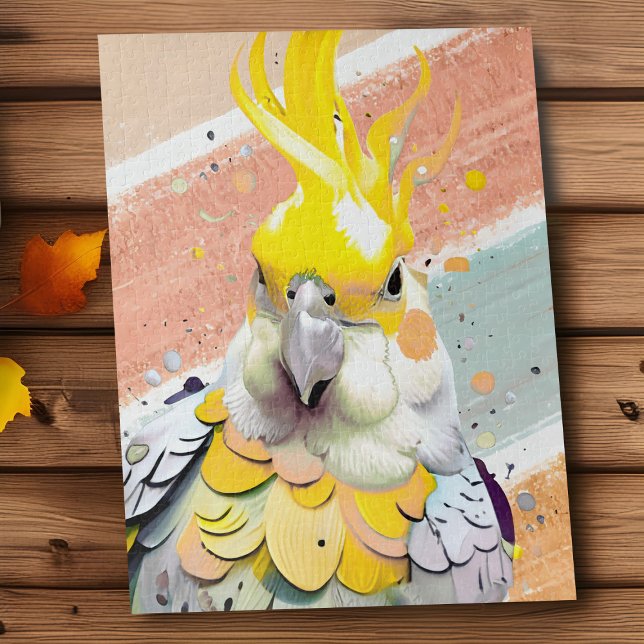 Cockatiel Niedlich Pet Bird Animal Lover Gelb Grau (Lutino Cockatiel Pet Bird Puzzle)