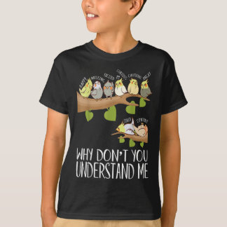 Cockatiel Papagei Emotionen lustiges Vogeldesign T-Shirt