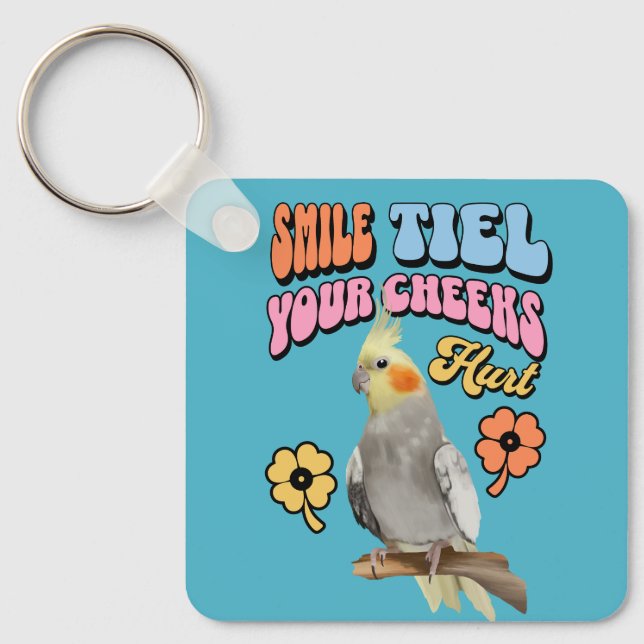 Cockatiel Parrot Schlüsselanhänger (Vorderseite)