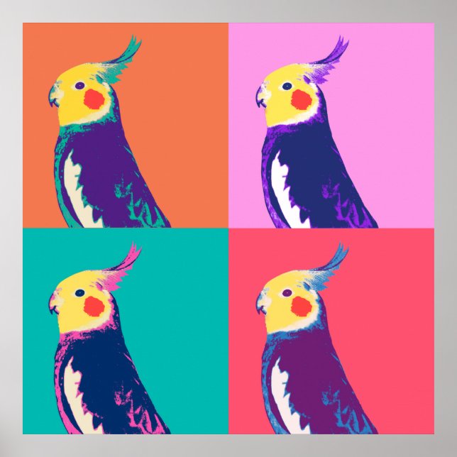 Cockatiel Pop Art Poster (Vorne)