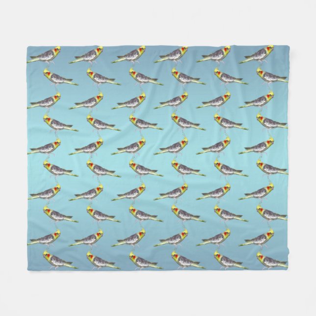 Cockatiel-Raserei-Fleece-Decke Fleecedecke (Vorderseite (Horizontal))