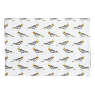 Cockatiel-Raserei-Kissenbezug (wählen Sie Farbe) Kissenbezug