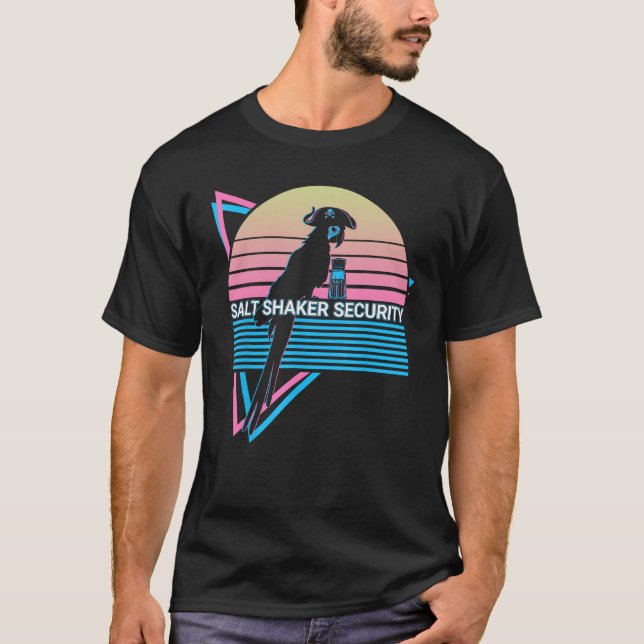 Cockatiel Retro Salt Shaker Security T-Shirt (Vorderseite)