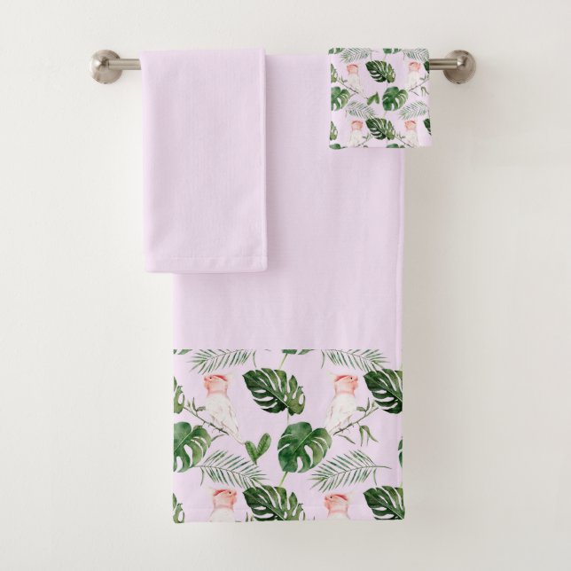 Cockatiel rose Vert Palm Feuilles (En situation)
