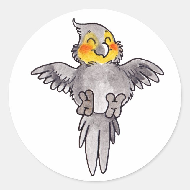 Cockatiel Runder Aufkleber (Vorderseite)