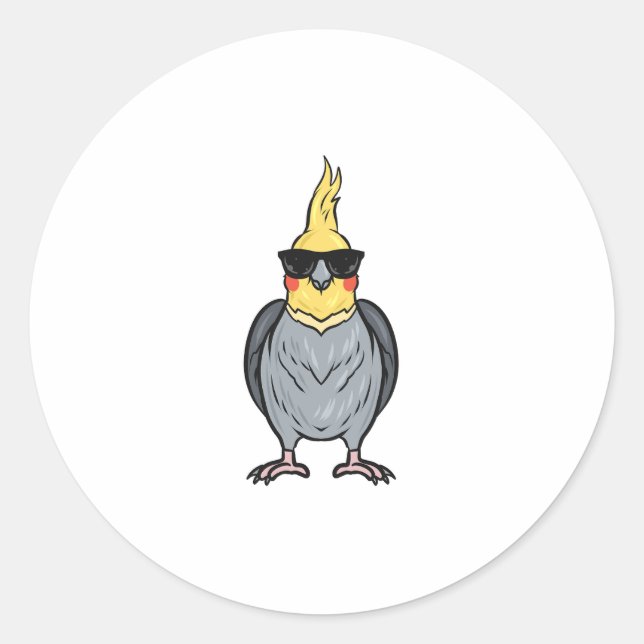 Cockatiel Runder Aufkleber (Vorderseite)