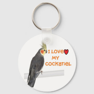 Cockatiel Schlüsselanhänger "I Liebe my cockatiel"