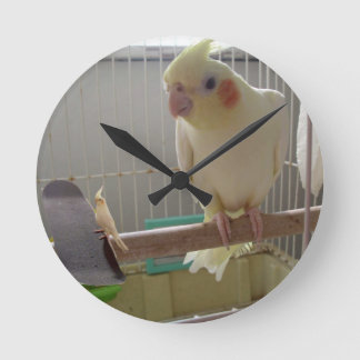 Cockatiel-Spaß Runde Wanduhr