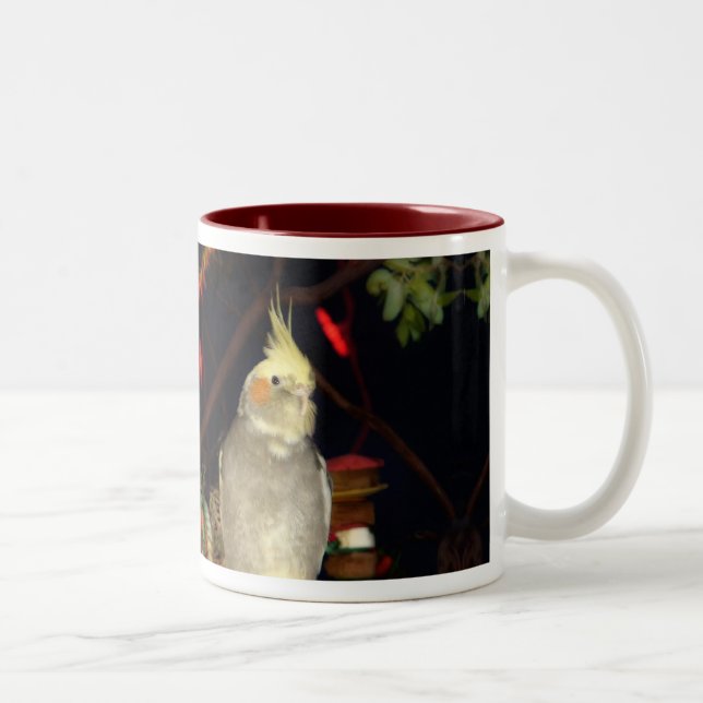 Cockatiel-Tasse - besonders angefertigt Zweifarbige Tasse (Rechts)
