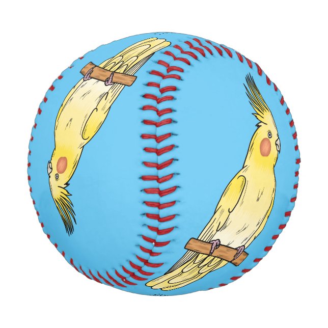 Cockatiel-Vogel-Cartoon Baseball (Schrägansicht)