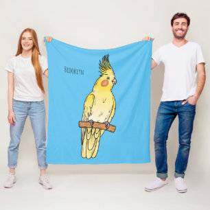 Cockatiel-Vogel-Cartoon Fleecedecke
