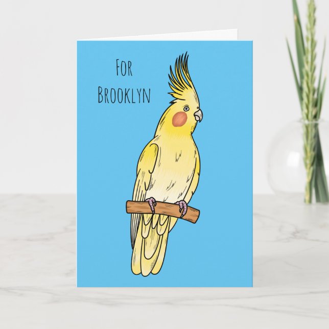 Cockatiel-Vogel-Cartoon Karte (Vorderseite)