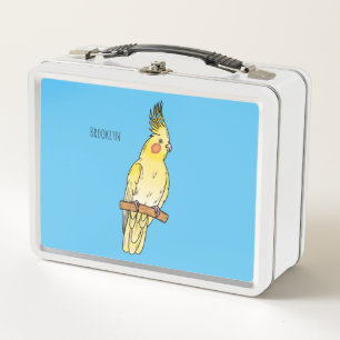 Cockatiel-Vogel-Cartoon Metall Brotdose