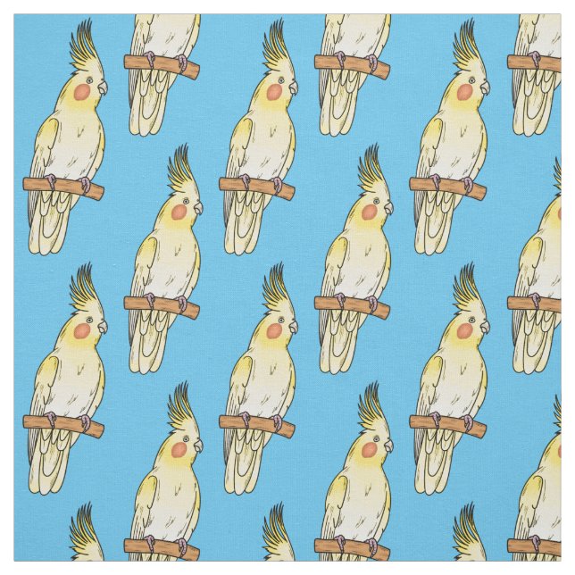 Cockatiel-Vogel-Cartoon Stoff (Muster)