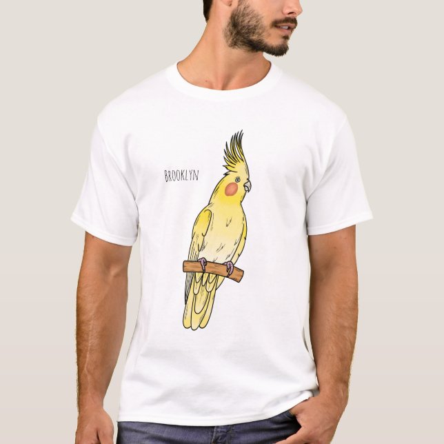 Cockatiel-Vogel-Cartoon T-Shirt (Vorderseite)