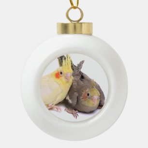 Cockatiels Keramik Kugel-Ornament