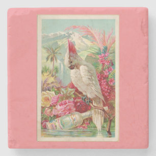 Cockatoo Cocktailing Tropisches Paradies Print Steinuntersetzer