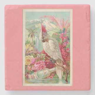 Cockatoo Cocktailing Tropisches Paradies Print Steinuntersetzer
