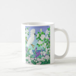 Cockatoo-Gardenias und Iris Kaffeetasse