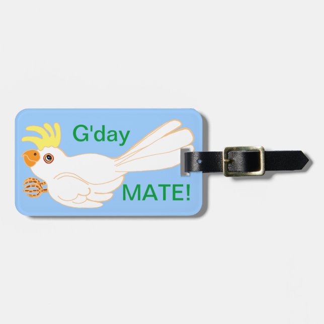 Cockatoo Gday Mate! Gepäckanhänger (Vorderseite horizontal)
