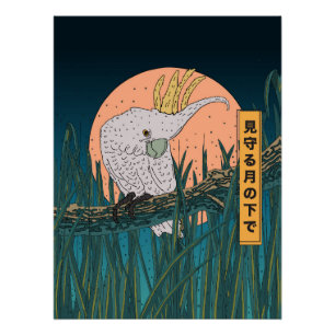 Cockatoo Japanisches Reiseplakat Poster