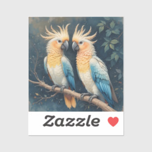 Cockatoo Parrot Couple Aufkleber