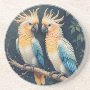 Cockatoo Parrot Couple Getränkeuntersetzer