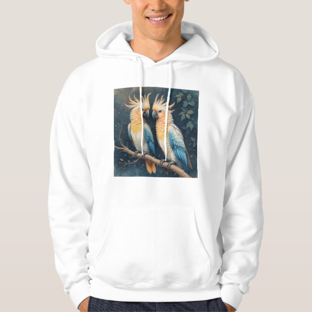 Cockatoo Parrot Couple Hoodie (Vorderseite)