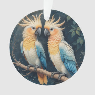 Cockatoo Parrot Couple Ornament