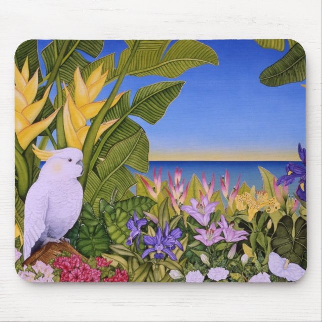 Cockatoo Sulfer-mit Haube Mousepad (Vorne)