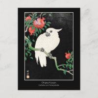Cockatoo und Pomegranate - Ohara Koson + Titel Art