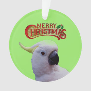 Cockatoo wünscht frohe Weihnacht-Verzierung Ornament