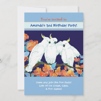 Cockatoos Kindergeburtstag Party Einladung