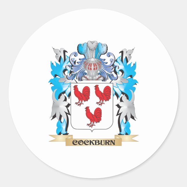 Cockburn Coat of Arms - Familienwappen Runder Aufkleber (Vorderseite)