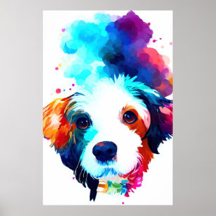 Cocker Dog Wild Nature Animal Color Art Malerei Poster