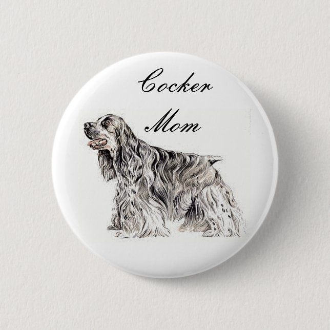 Cocker Mama, American Cocker Spaniel Button (Vorderseite)