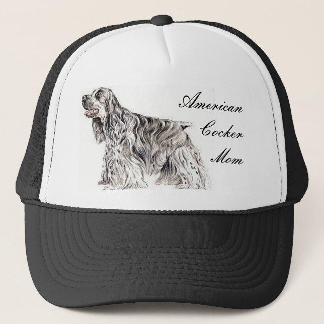 Cocker-Mama, American Cocker-Spaniel-Cap Truckerkappe (Vorderseite)