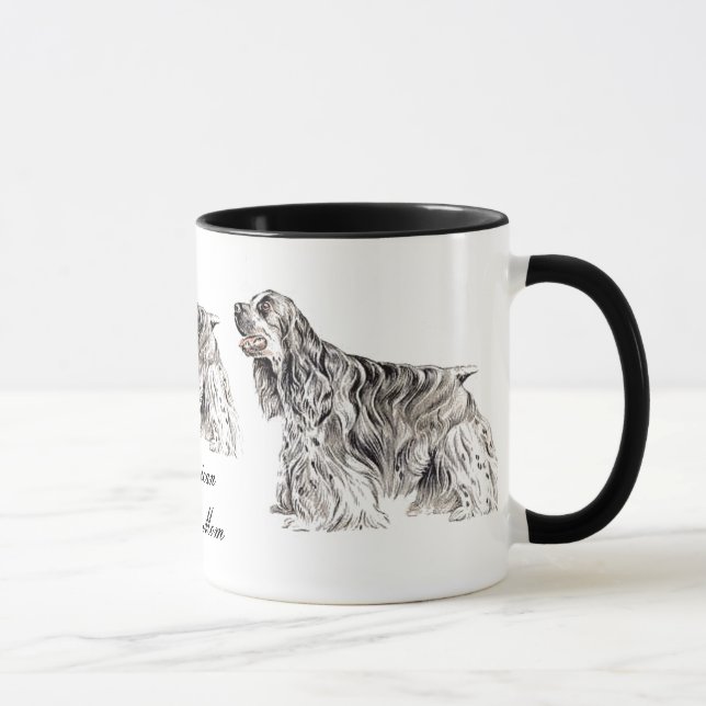 Cocker-Mutter, American Cocker Spaniel Keramikbech Tasse (Rechts)