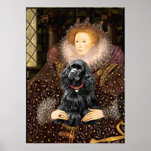 Cocker (schwarz) - Königin Poster