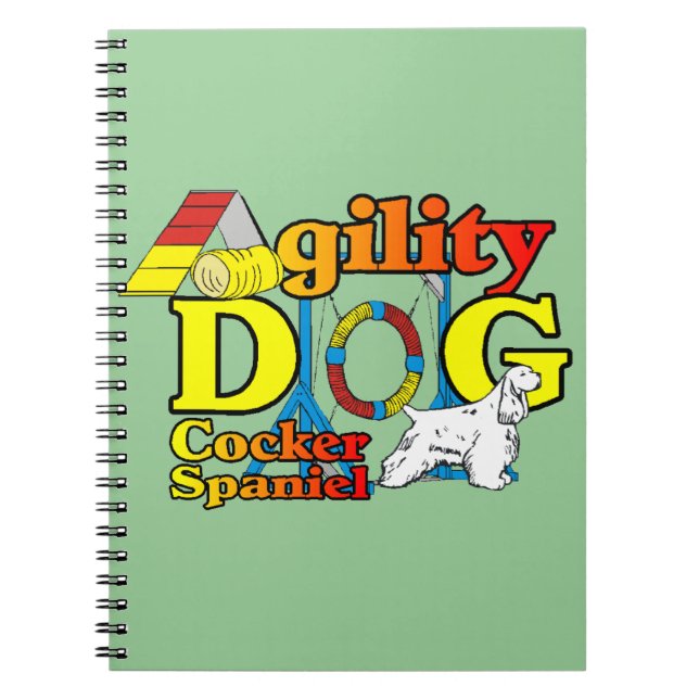 Cocker Spanel Agility Notizblock (Vorderseite)