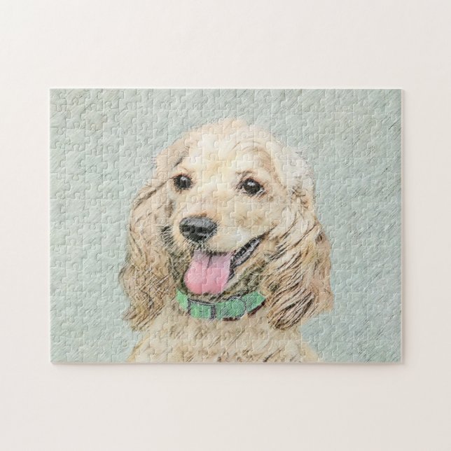 Cocker Spanel Buff Painting - Original Dog Art (Horizontal)
