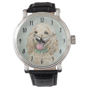 Cocker Spanel Buff Painting - Original Dog Art Armbanduhr