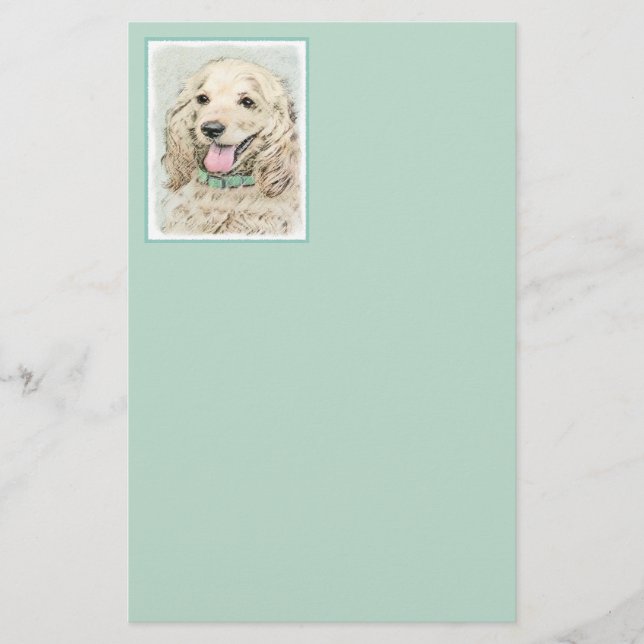 Cocker Spanel Buff Painting - Original Dog Art Briefpapier (Vorderseite)