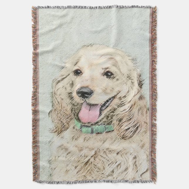 Cocker Spanel Buff Painting - Original Dog Art Decke (Vorderseite Vertikal)
