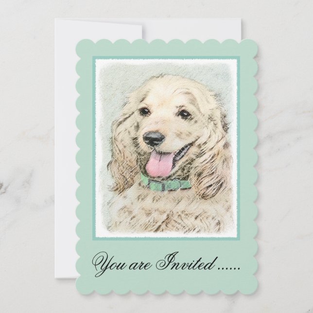 Cocker Spanel Buff Painting - Original Dog Art Einladung (Vorderseite)