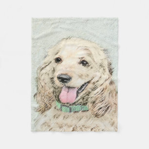 Cocker Spanel Buff Painting - Original Dog Art Fleecedecke